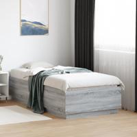 Bedframe bewerkt hout grijs sonoma eikenkleurig 75x190 cm