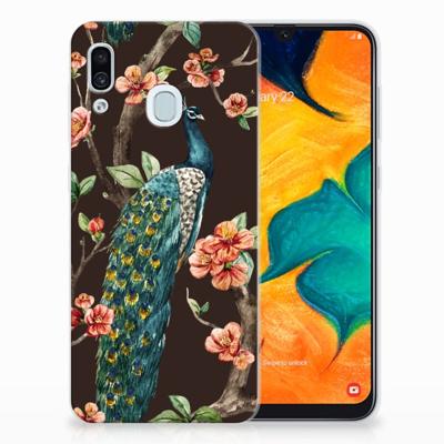Samsung Galaxy A30 | TPU Hoesje | Pauw met Bloemen