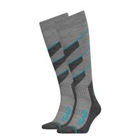 HEAD Skisokken Unisex V-Shape Kneehigh 2-pack Middle Grey Melange/Blue-43/46 - thumbnail