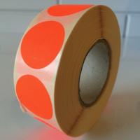 Etiket 20 mm rond fluor rood 1000 rol