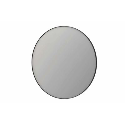 INK SP15 spiegel - 120x4x120cm rond verzonken in alu kader - geborsteld metal black 8409454