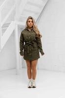 Malelions Cargo Dress Dames Donkergroen - Maat S - Kleur: Taupe | Soccerfanshop