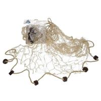 Deco visnet met kurken - 1x - 200 x 150 cm - Naturel kleur - strand thema decoratie net
