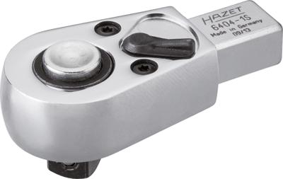 HAZET Insteek-omschakelratel 6404-1S · 14 x 18 mm insteekvierkant massief · 1/2 inch (12,5 mm) vierkant massief · Lengte: 83,5 mm