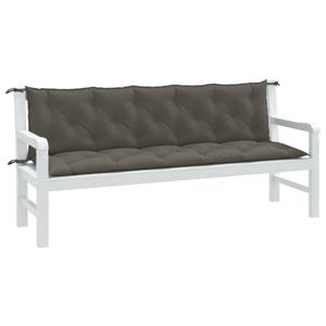 VidaXL Tuinbankkussens 2 st 180x50x7 cm stof gemêleerd donkergrijs
