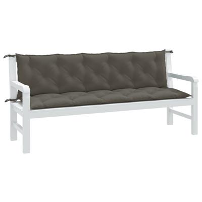 VidaXL Tuinbankkussens 2 st 180x50x7 cm stof gemêleerd donkergrijs
