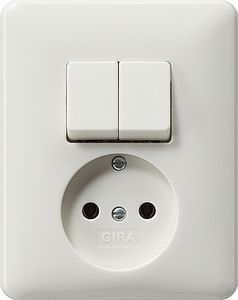 Gira stopcontact serieschakelaar inbouw zuiverwit glanzend