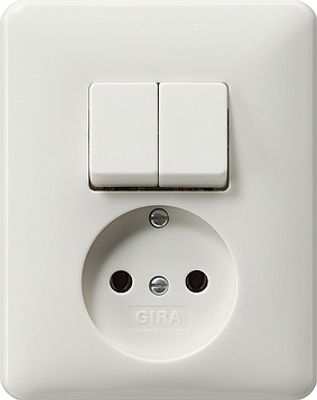 Gira stopcontact serieschakelaar inbouw zuiverwit glanzend