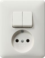 Gira stopcontact serieschakelaar inbouw zuiverwit glanzend