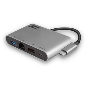 ACT AC7040 notebook dock & poortreplicator Bedraad USB 3.2 Gen 1 (3.1 Gen 1) Type-C Grijs