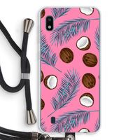 Kokosnoot roze: Samsung Galaxy A10 Transparant Hoesje met koord