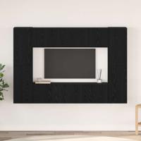 Tv-meubelset 8 pcs Zwart eiken 181 x 30 x 120 cm Bewerkt hout