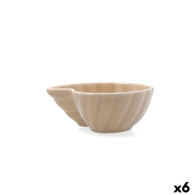 Aperitiefschaaltje Bidasoa Aura Stela Beige Keramisch 12,5 x 11,5 x 5 cm (6 Stuks)