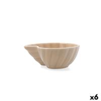 Aperitiefschaaltje Bidasoa Aura Stela Beige Keramisch 12,5 x 11,5 x 5 cm (6 Stuks)