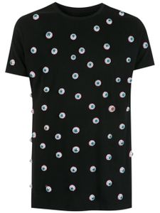 Amir Slama t-shirt en coton à imprimé yeux - Noir