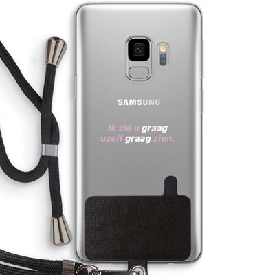 uzelf graag zien: Samsung Galaxy S9 Transparant Hoesje met koord