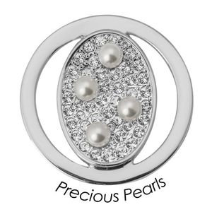 Quoins QMB-24M-E Munt Precious Pearls zilverkleurig Medium