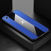 Voor OPPO a3 XINLI stiksels doek Textue schokbestendig TPU beschermhoes (blauw)