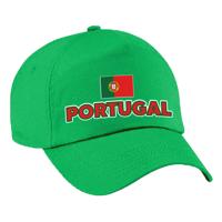 Verkleed feest pet - groen - Portugal - vlag/landen thema - zonneklep pet