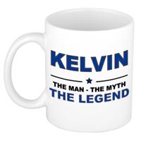 Kelvin cadeau mok - man myth legend - naam koffiemok - 300 ml - collega - vaderdag