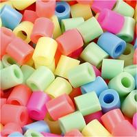 NABBI Strijkkralen, afm 5x5 mm, gatgrootte 2,5 mm, medium, pastelkleuren, 20000 div/ 1 emmer