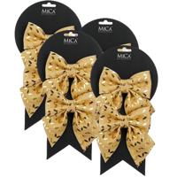 Kerst ornamenten strikken - 8x st - goud - 12 x 13 cm - kerstboomstrikjes