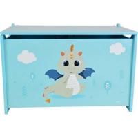 LEON THE DRAGON Houten speelgoedkist ± 40 x 58 x 36 cm voor kinderen