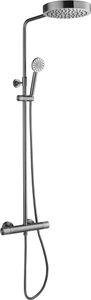 Ben Engraved Line regendoucheset Ø25cm gunmetal pvd