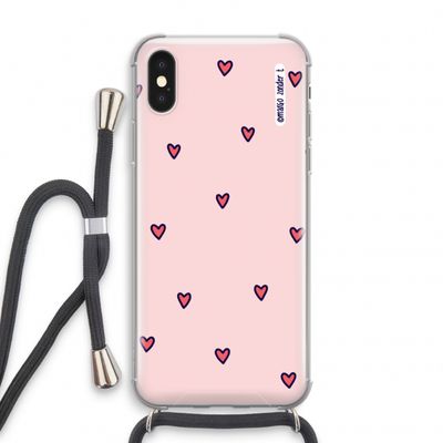 Hartjes: iPhone XS Transparant Hoesje met koord