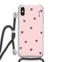 Hartjes: iPhone XS Transparant Hoesje met koord