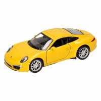 Welly Porsche modelauto - 911 Carrera S - geel - speelgoed auto - 1:36 - 12 cm