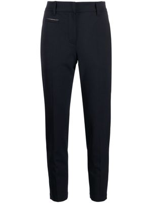 Brunello Cucinelli pantalon court à ornements métalliques - Bleu