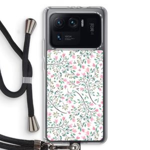 Sierlijke bloemen: Xiaomi Mi 11 Ultra Transparant Hoesje met koord