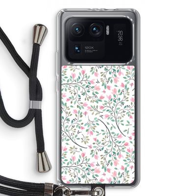 Sierlijke bloemen: Xiaomi Mi 11 Ultra Transparant Hoesje met koord