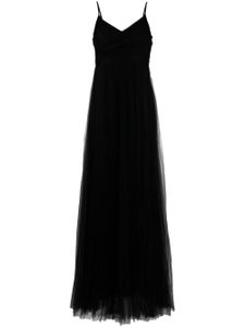 Fabiana Filippi robe longue en tulle à plis - Noir