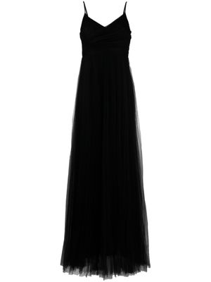Fabiana Filippi robe longue en tulle à plis - Noir
