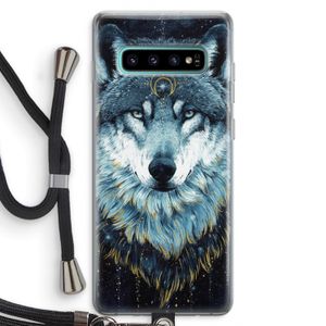 Darkness Wolf: Samsung Galaxy S10 Plus Transparant Hoesje met koord