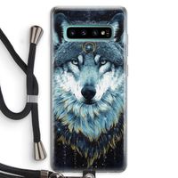 Darkness Wolf: Samsung Galaxy S10 Plus Transparant Hoesje met koord