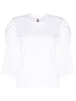 Noir Kei Ninomiya t-shirt à manches en tulle - Blanc