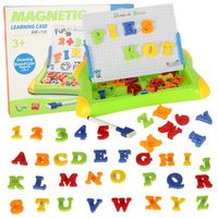 Educatief magneetbord met cijfers en letters 30.5 x 15.2 x 4 cm groen - thumbnail