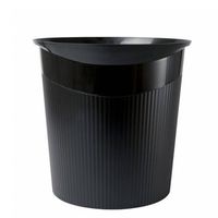 Zwarte vuilnisbak/prullenbak 13 liter - Vuilnisemmers/vuilnisbakken/prullenbakken - thumbnail