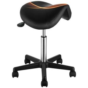 VEVOR Zadelkruk met wielen 400lb Gewichtscapaciteit Ergonomische Rolling Zadelkruk In Hoogte Verstelbaar Verdikt PU Leer Draaibare Zadelkruk Stoel voor Salon Spa Clinic Zwart