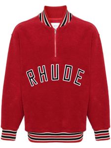 RHUDE sweat à col zippé - Rouge