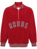 RHUDE sweat à col zippé - Rouge - thumbnail