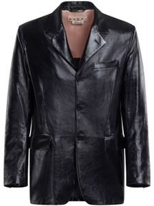 Marni veste en cuir à fini poli - Noir