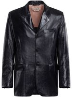 Marni veste en cuir à fini poli - Noir