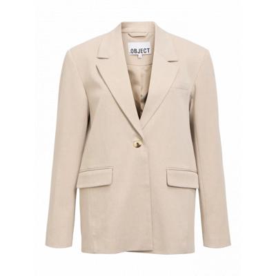 Object - Beige | Dames | Blazer | Beige | 44 | regular | Kamst mode