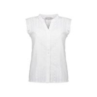 Geisha top met ruches wit - thumbnail