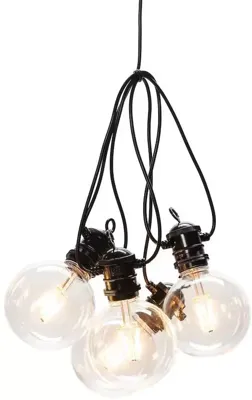 Konstsmide Party retro 10 meter koppelbare buitenverlichting 10 LED extra warm wit - zwart