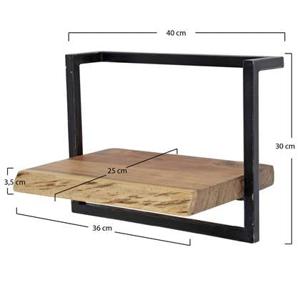 Hoyz - Wandplank Edge - 40cm - Acaciahout